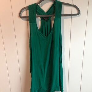100% silk Kelly Green Sleeveless Racerback Women's tank Top twenty one M